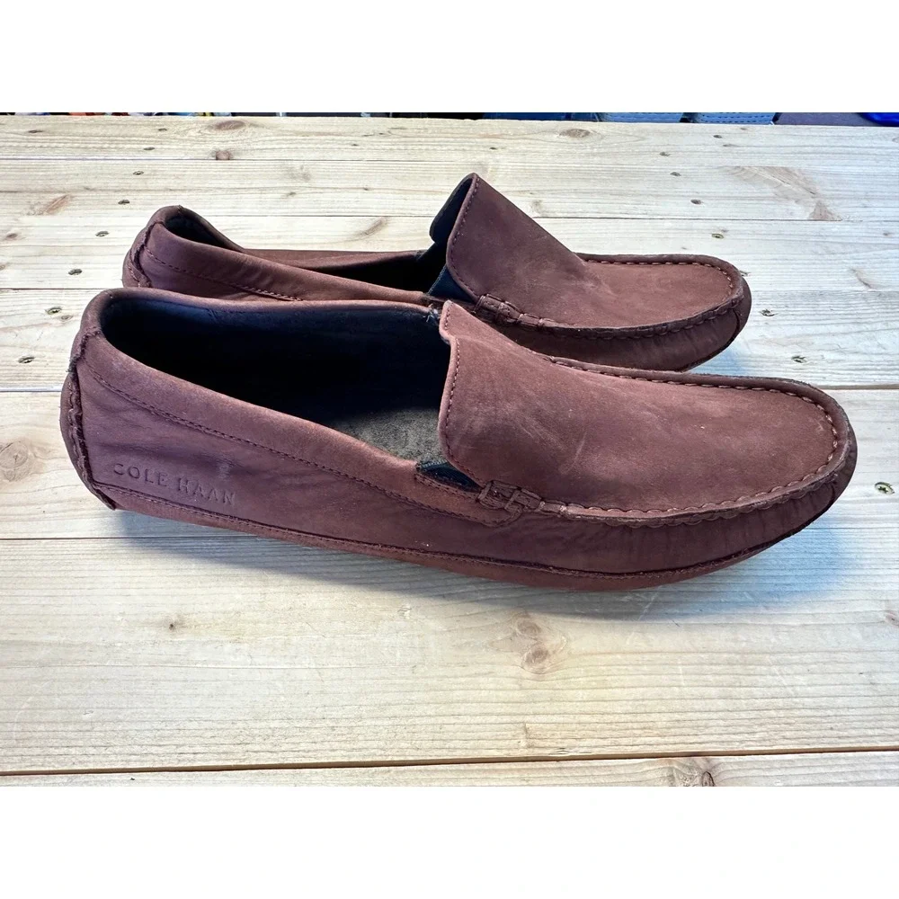 Cole Haan Mens Loafers Slip On Brown Leather Dress Casual Driving Shoes Size 10M